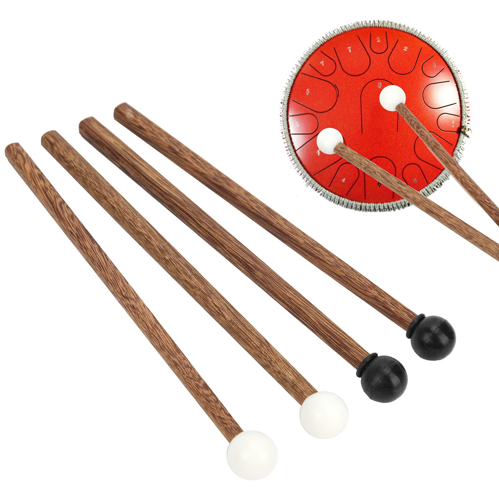 4pcs 16.5cm Percussion Mallets Steel Tongue Drum Mallet Soft Rubber Head Percussion Instrument Parts