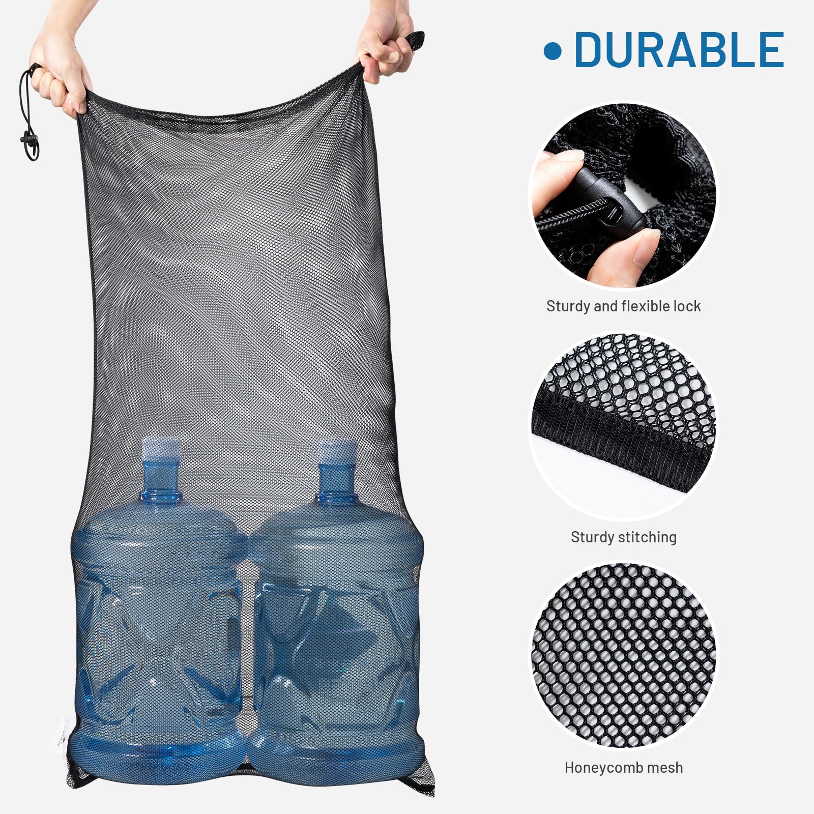 DoGeek Heavy Duty Mesh Ball Net Bag(10-12Balls),Basketball and Soccer Mesh Net Bag,Mesh Equipment Bags for Sports,Extra Large Mesh Ball Bags Drawstring for Coaches,Gym Ball Net Storage Bag