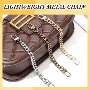 Luinabio 6 Pieces Purse Chain Strap Purse Strap Extender Metal Flat Bag Chain Straps Crossbody Replacement with Buckles Replacement Accessories for Handbags Wallet Clutch Satchel(Bronze, 7.9 Inches)