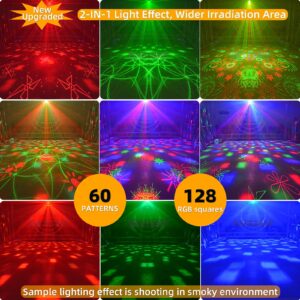 Party DJ Lights with Remote Control, Portable Mini Disco Ball Stage Light, Sound Activated USB Powered Bright RGB Led Projector Strobe Lamp for Room Home Decor Birthday Gift Bar Rave Karaoke Xmas Show