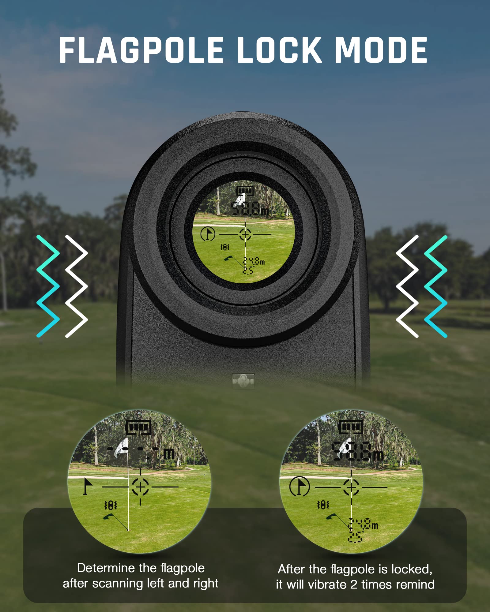 CAMMOO Golf Hunting Rangefinder with Slope, 1100Y Range Finder Golfing with 5 Mode, 6X Magnification, USB Charging, Clear&Accurate Measurement,Vibration Alert, for Hunting,Golfing, Measurement - M1000