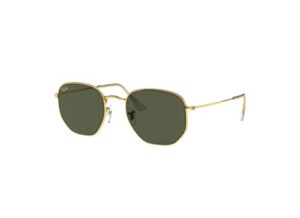 ray-ban rb3548 919631 51mm legend gold/crystal lens g-15 green hexagonal sunglasses for men for women + bundle with designer iwear kit