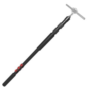 portable handheld boom pole for shotgun mic, 3-section extendable microphone arm for filming with 3/8" and 5/8" threads, 3ft to 8.3ft adjustable length