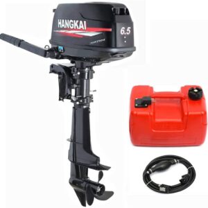 TFCFL 4-Stroke Boat Motor Heavy Duty 6.5HP Outboard Motor Boat Engine with Air Cooling System,Inflatable Fishing Boat Engine Short Shaft 123CC,5000-6000r/min