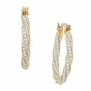 dazzling diamond swirl hoops - women's earrings - gifts for her #6207-0016