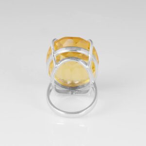 GEMHUB 925 Sterling Silver Yelllow Citrine Silver Ring, Oval Cut Man Ring, Women Ring, Citrine Women Ring