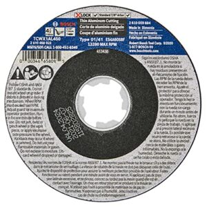 BOSCH TCWX1AL450 4-1/2 In. x 1/16 In. X-LOCK Metal Cutting Abrasive Wheel 46 Grit Compatible with 7/8 In. Arbor Type 1A (ISO 41) for Applications in Aluminum Cutting