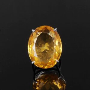 GEMHUB 925 Sterling Silver Yelllow Citrine Silver Ring, Oval Cut Man Ring, Women Ring, Citrine Women Ring