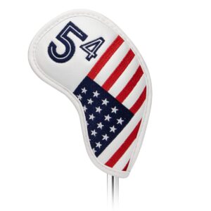 Golf Iron Head Covers Set 10pcs/Set Iron Headcover Golf Iron Club Cover USA American Flag for PXG0311 (54°(1pc))