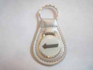 1982-1987 regal gran national gran sport logo leather keychain - silver