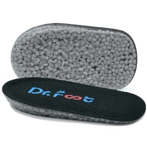 dr. foot's height increase insoles, heel cushion inserts, heel lift inserts for leg length discrepancies (0.6" height, black)