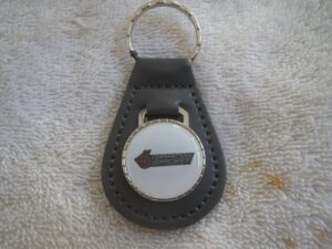 1982-1987 regal gran national gran sport logo leather keychain - dark grey