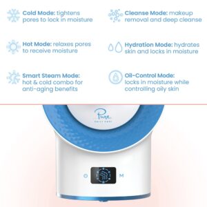 NanoSteamer Clinical - 10-in-1 Smart Steam Dermatologist Grade Ionic Facial Steamer with 2 Multi-Position Steam Nozzles - Digital LCD Screen - Extraction Set - 6 Pre-Programmed Professional Modes