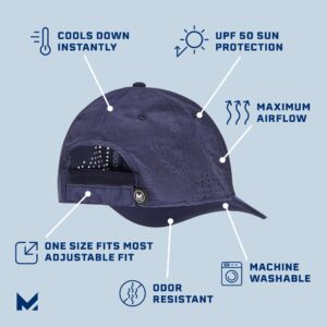 MISSION Cooling Vented Performance Hat, Navy - Unisex Baseball Cap for Men & Women - Lightweight & Adjustable - Cools Up to 2 Hours - UPF 50 Sun Protection - Machine Washable