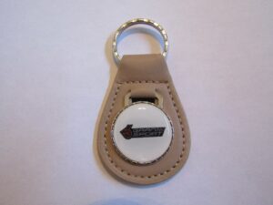 1982-1987 regal gran national gran sport logo leather keychain - beige