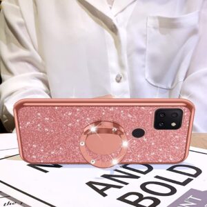 nancheng for T-Mobile Revvl 5G Phone Case (6.5-inch) with Ring Kickstand Girls Women Cute Glitter Soft TPU Shockproof Protective Cover for TCL Revvl 5G - Rose Gold