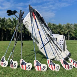 Golf Iron Head Covers Set 10pcs/Set Iron Headcover Golf Iron Club Cover USA American Flag for PXG0311 (54°(1pc))