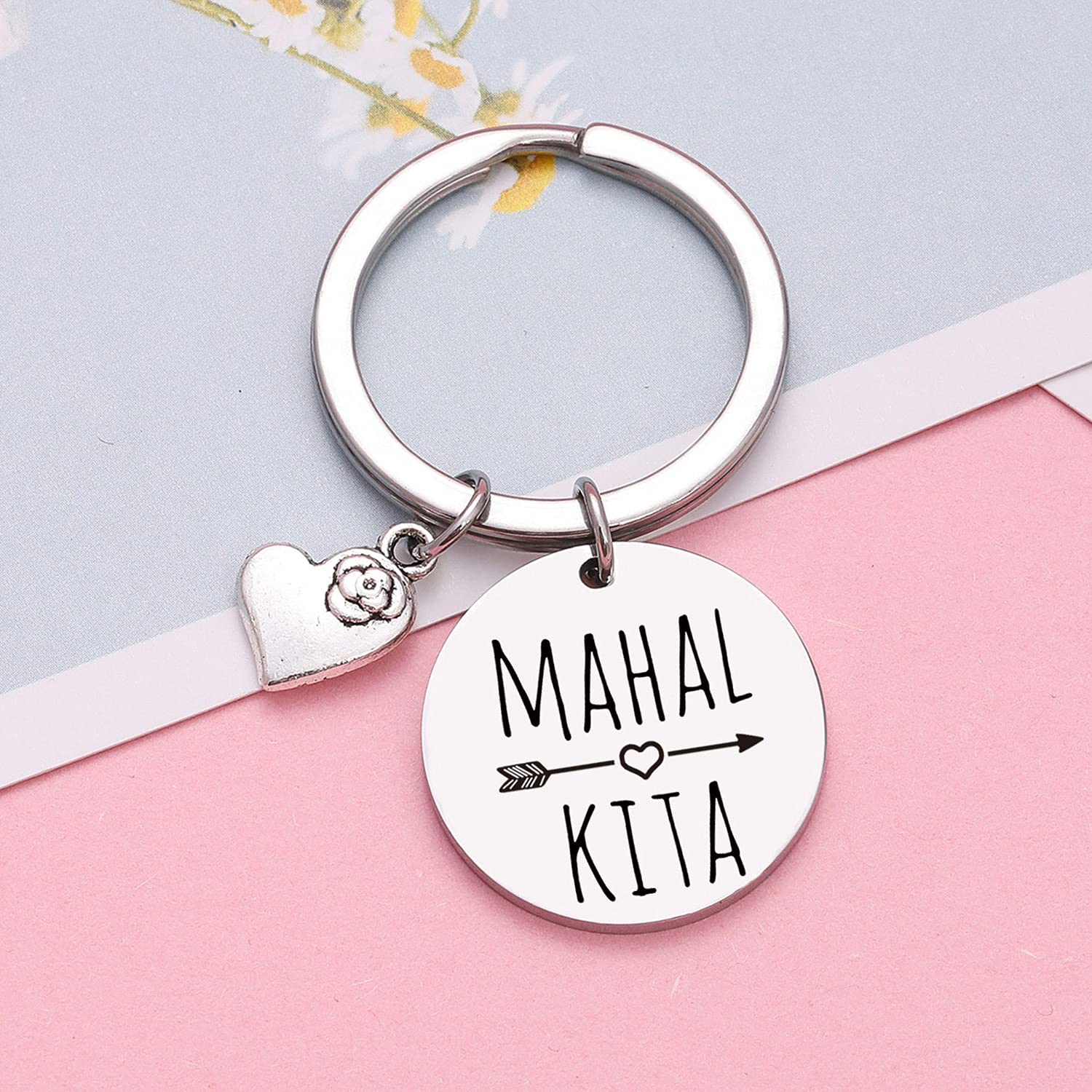 NOTHERS RSZOTW Mahal Kita Keychain Valentine's Day Keychain Filipino Keychain Philippines Gift Husband Gift Wife Gift Pinoy Gift Mahal Kita Girlfriend Jewelry Boyfriend Gift