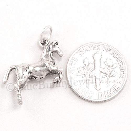 Sterling silver HORSE charm Appaloosa pendant Western Riding 3D .925 925