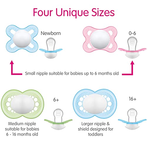 MAM Original Matte Baby Pacifier, Nipple Shape Helps Promote Healthy Oral Development, Sterilizer Case, Boy, 0-6 (Pack of 2)