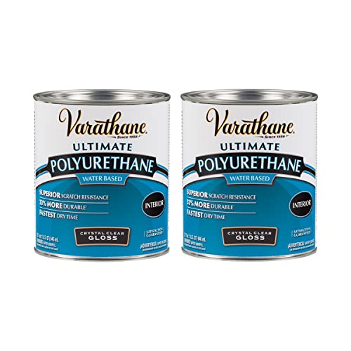 Varathane 200041H-2PK Water-Based Ultimate Polyurethane, Quart, Gloss Finish, 2 Pack