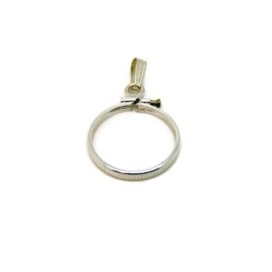 Solid Sterling Silver Coin Holder Bezel Charm Pendant (Silver Dollar, )Plated with rhodium for enhanced durability, shine, and tarnish resistance. Pendant Bezel, Charm Pendant, Necklace Bezel