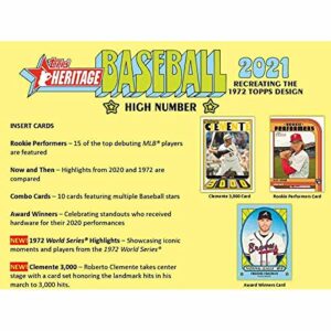 2021 Topps Heritage High Number Baseball Hobby Box (24 Packs/9 Cards:1 Auto/Relic)