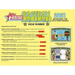 2021 Topps Heritage High Number Baseball Hobby Box (24 Packs/9 Cards:1 Auto/Relic)