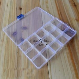 ZSFBIAO 15 Slots Adjustable Plastic Fishing Lure Hook Tackle Fishing Portable Case Boxes Box Multifunctional Storage Organizer Tack Fishing Box Organizer (Color : A)