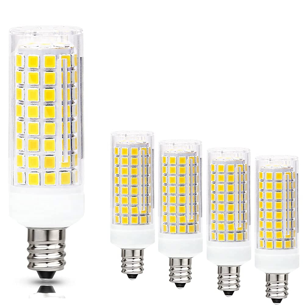 Treie 10W E12 LED Corn Light Bulb(4 Pack)E12 Dimmable 100 Watt Equivalent Bulb 1000LM 3000K Chandelier Bulbs Decorative Candle E12 Base for Home Lighting, AC110-120V (3000K)