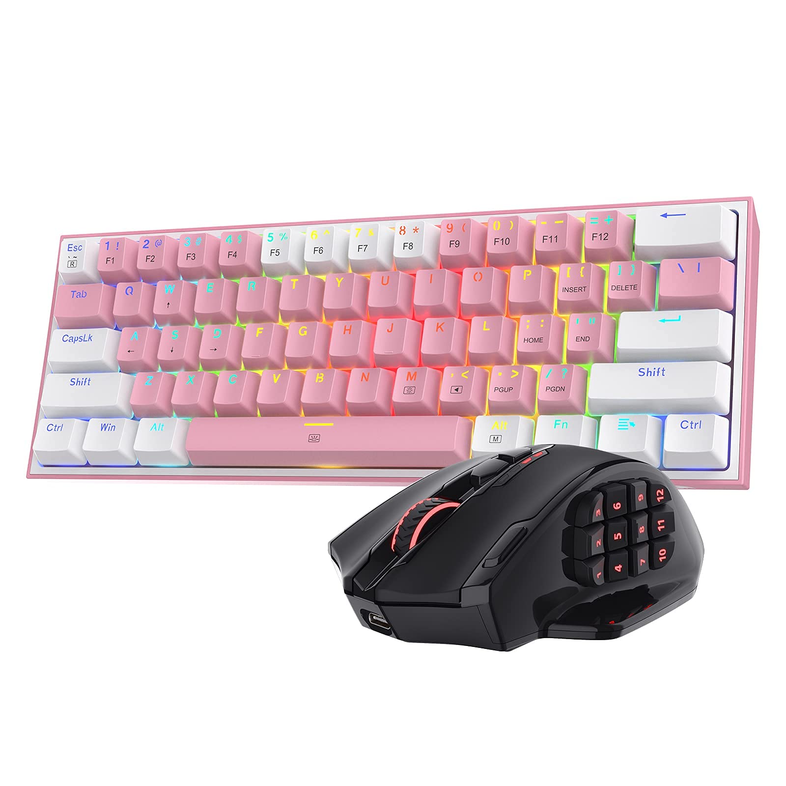 Redragon K617 60% RGB Keyboard M913 Gaming Mouse Bundle