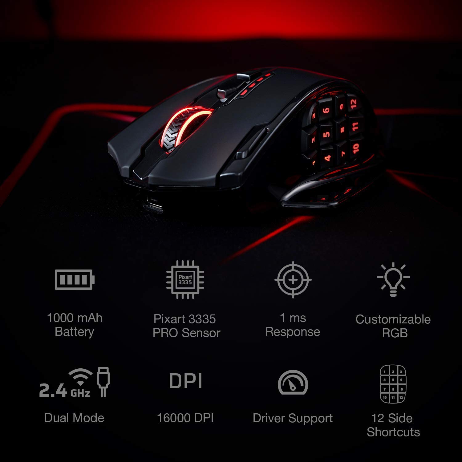 Redragon K617 60% RGB Keyboard M913 Gaming Mouse Bundle