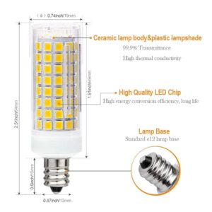 Treie 10W E12 LED Corn Light Bulb(4 Pack)E12 Dimmable 100 Watt Equivalent Bulb 1000LM 3000K Chandelier Bulbs Decorative Candle E12 Base for Home Lighting, AC110-120V (3000K)