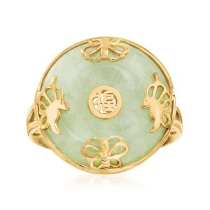 ross-simons gemstone good fortune butterfly ring in 18kt gold over sterling