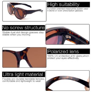 Face Shadow Polarized Sunglasses Fit Over Glasses, Oversized Sunglasses for Women to Go Over Prescription Glasses 100% UV Protection Unltra Lightweight