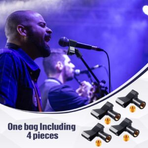 Mic Clips for Stands 4 Pieces Microphone Clip Holder with 4 Adapters Adjustable Microphone Holder Wireless Mic Holder Clamp for Mic Stand with 5/8 Inch Male to 3/8 Inch Female Adapter