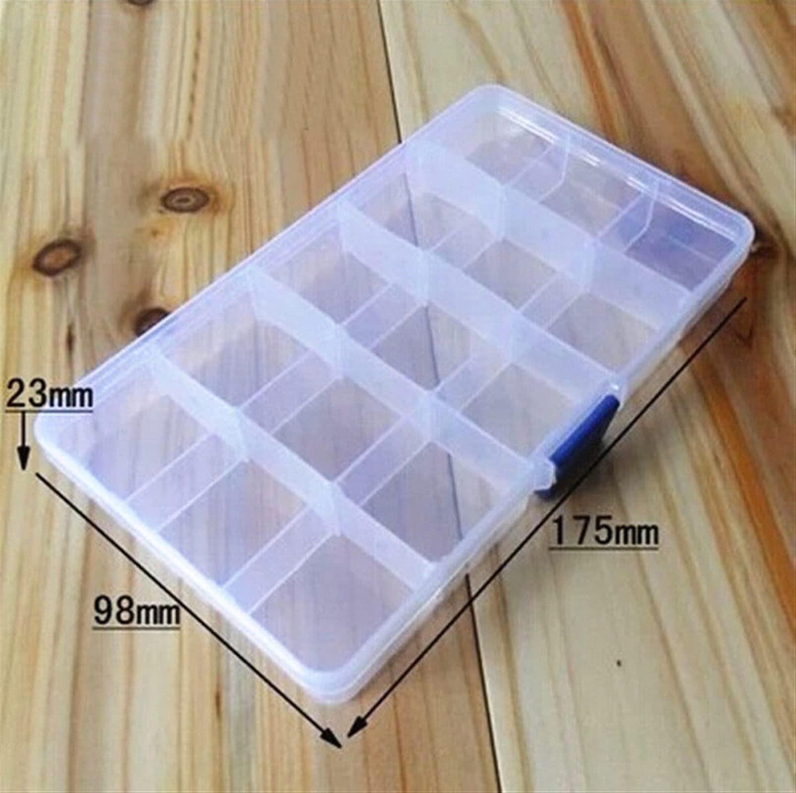 ZSFBIAO 15 Slots Adjustable Plastic Fishing Lure Hook Tackle Fishing Portable Case Boxes Box Multifunctional Storage Organizer Tack Fishing Box Organizer (Color : A)