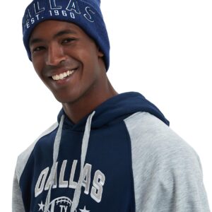 CLORPEAK Dallas Embroidery Classic Cuff Beanie Hat Cuffed Winter Hat Knit Toque Skull Cap - Navy OneSize