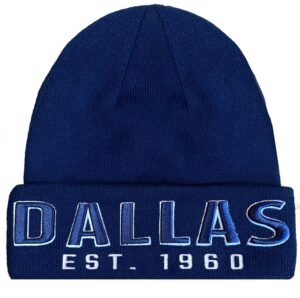 clorpeak dallas embroidery classic cuff beanie hat cuffed winter hat knit toque skull cap - navy onesize