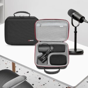 RLSOCO Case for Shure SM7B Dynamic Vocal Microphone & Shure MV7+ / MV7X / MV7 Podcast Dynamic Microphone (Black)