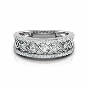 3.5ct Round Cut Diamond Milgrain Vintage Wedding Ring Band 14k White Gold Plated (8)