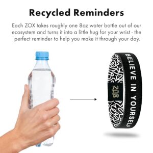 ZOX Bracelets — Believe in Yourself | Stretchy Elastic Band with Motivational Affirmations and Beautiful Artwork, Great Gift for Men, Women, and Kids (Medium)