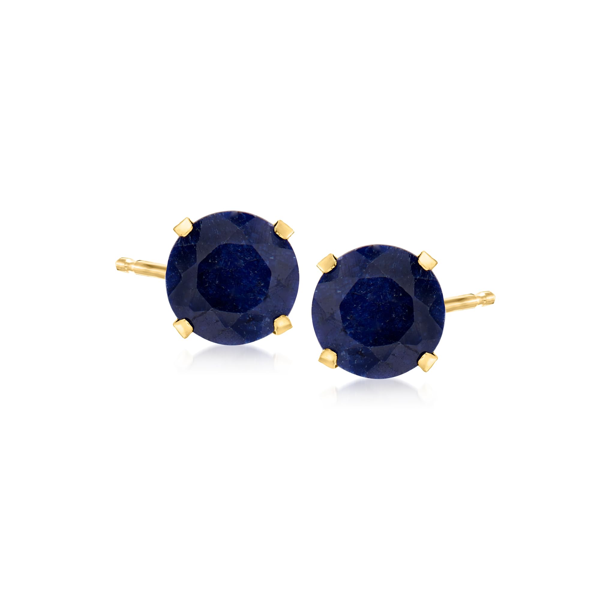 Ross-Simons 5.00 ct. t.w. Sapphire Martini Stud Earrings in 14kt Yellow Gold