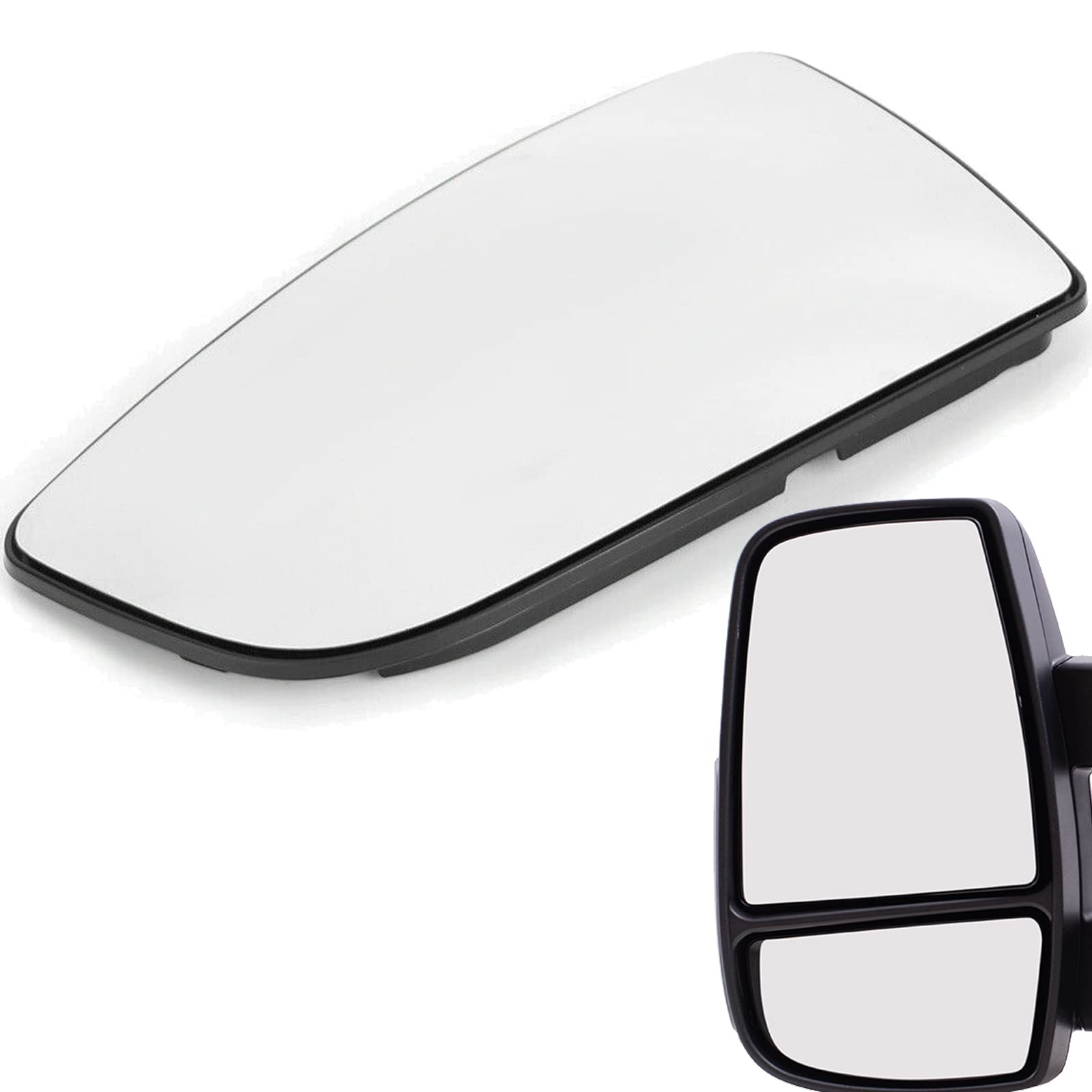 Transit Driver Side Lower Mirror Glass Compatible with 2015 2016 2017 Ford Transit T150 T250 T350 Left Pass Convex Lower Tow Mirror Glass with Rear Holder BK3Z-17K707-B