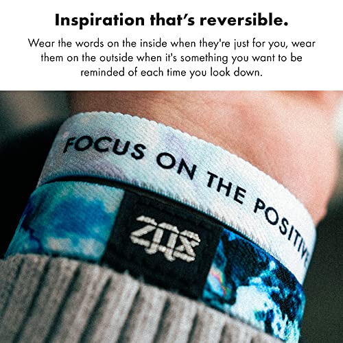 ZOX Bracelets — Focus on the Positive | Stretchy Elastic Band with Motivational Affirmations and Beautiful Artwork, Great Gift for Men, Women, and Kids (Medium)