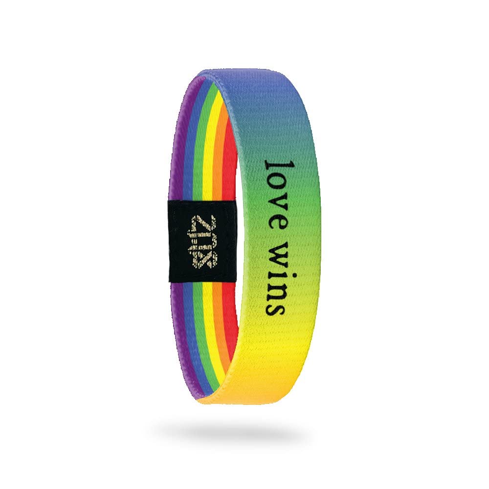 ZOX Bracelets — Love Wins | Stretchy Elastic Band with Motivational Affirmations and Beautiful Artwork, Great Gift for Men, Women, and Kids (Medium)