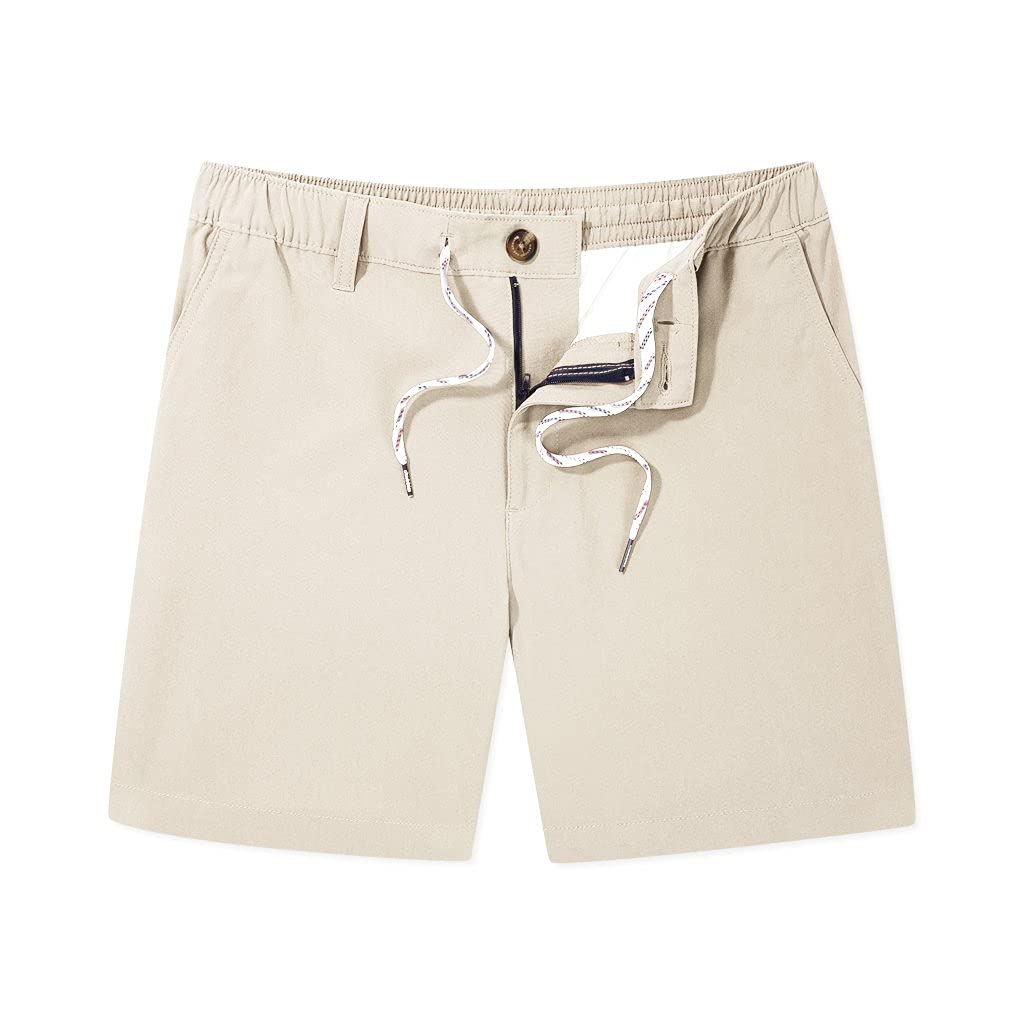 Chubbies Men's Performance Everywear Shorts 6 Inch Inseam, Water Resistant Chino Shorts, Large Khaki