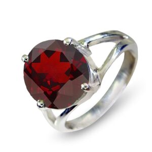 caratyogi 925 sterling silver natural garnet round gemstone promise ring birthstone fashion jewelry wedding rings for men and women size 7.5