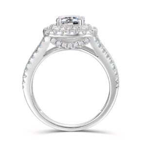 Ayafee 2.05 Carat Moissanite Engagement Rings for Women 10K 14K 18K Gold Halo Promise Rings for Her Size 4-12 - 10K