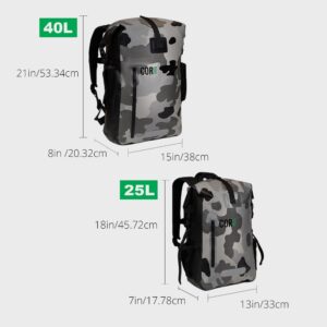 COR Surf 40L Waterproof Dry Bag Backpack and 10L Roll-Top Dry Bag